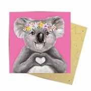 Mini Greeting Card | Heart Koala Girl